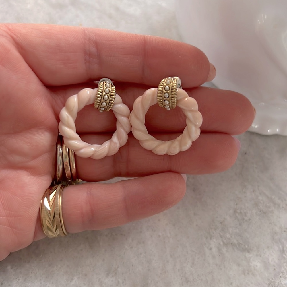 Pink vintage earrings.
